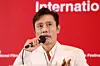 Actor Lee Byung-hun speaks during a press conference for director Park Chan-wook's film ″No Other Choice″ held at the Busan Cinema Center in Haeundae District on Sept. 17. The film was selected as the opener for this year's Busan International Film Festival. [YONHAP]