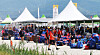 British scouts prepare to depart the campsite of the World Scout Jamboree in Buan County, North Jeolla on Aug. 5, 2023. The British contingent was the first of 158 national scout delegations to announce its departure from the Jamboree. [YONHAP]