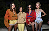 U.S. model Hailey Bieber, actor Zoe Kravitz, British singer-songwriter Charli XCX and Blackpink member Rosé pose for a photo during the Saint Laurent 2026 spring-summer womenswear collection show in Paris on Sept. 29. [SCREEN CAPTURE]