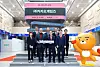 Kakao Games officials celebrate the company's public listing on Sept. 10 at the exchange's headquarters in Yeouido, western Seoul. [KAKAO GAMES]