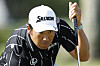 Hideki Matsuyama looks on from the practice area prior to The Players Championship at TPC Sawgrass in Ponte Vedra Beach, Florida on Monday. [GETTY IMAGES]