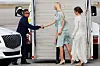 A white Genesis GV80 SUV was parked next to a U.S. military aircraft when Ivanka Trump, the daughter of incoming U.S. President Donald Trump, boarded the plane on Jan. 18 at Palm Beach International Airport in West Palm Beach to head to Washington for her father's second inauguration. [REUTERS/YONHAP]