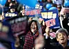 Supporters of Democratic Party leader Lee Jae-myung celebrate outside the Seoul Central District Court in Seocho District, southern Seoul, after the court issued a ruling acquitting Lee of subornation of perjury on Monday afternoon. [YONHAP]