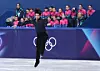 Figure skater Cha Jun-hwan competes during the men's short program at the Milano Speed Skating Stadium in Italy at the 2026 Milan-Cortina Winter Olympics. [NEWS1]