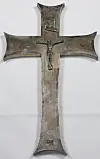 Cross that the Greek orthodox priests had carried from Greece to Korea during the Korean War to use during their services with the soldiers. It has been gifted to the Korean orthodox church by the priests when they departed the nation following the conclusion of the war. [ORTHODOX METROPOLIS OF KOREA]