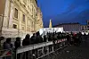 Faithful queue to pass the Holy Door of the Basilica of Saint Mary Major and touch it after its opening on New Year's Day, in Rome, on Jan. 2 as part of the events starting the jubilee year 2025. [EPA/YONHAP]