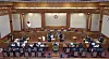 Constitutional Court justices preside over President Yoon Suk Yeol's fourth impeachment trial hearing in the court's main chamber in Jongno District, central Seoul, on Jan. 23. [CONSTITUTIONAL COURT]