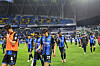 Incheon United players react after losing a K League 1 match against Daejeon Hana Citizen 2-1 at Incheon Football Stadium in Incheon on Sunday. [YONHAP]