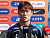 Oh Hyeon-gyu gives an interview ahead of the Korean national team’s training session at Icahn Stadium in New York on Sept. 4. [YONHAP]