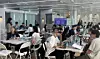AI creators are seen talking to each other during an AI Content Creator Camp hosted by A2O Entertainment [A20 ENTERTAINMENT]