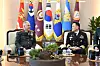 Chairman of the Joint Chiefs of Staff Kim Myung-soo, right, and Chief of the Turkish General Staff Metin Gurak discuss military cooperation at the Ministry of National Defense in Yongsan District, central Seoul, on April 28. [NEWS1]