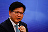 Taiwan Foreign Minister Lin Chia-lung makes a speech at a press conference for foreign media in Taipei, Taiwan on July 19, 2024. [REUTERS/YONHAP]