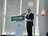 Former U.S. Ambassador to Korea Harry Harris makes remarks during a session of the Jeju Forum for Peace and Prosperity, on Jeju Island, South Korea, on May 29, 2025. [YONHAP]