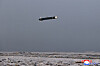 This file photo, released by North Korea's official Korean Central News Agency on Jan. 31, 2024, shows the North staging a drill to launch the Hwasal-2 strategic cruise missile off its west coast the previous day. [YONHAP]