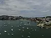 Boats are anchored near Manzanillo beach to be removed from the water ahead of the arrival of Hurricane Erick in Acapulco, Mexico, June 18. [AP/YONHAP]