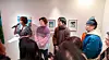 From right: artist and singer Yoo Na-ul, painter Kim Sun-woo and painter Lee Sang-won participate in a talk session during the “Sounds of Peace” exhibition at Conte B gallery in Yongsan District, central Seoul, on Jan. 22. The exhibition, held in collaboration with G-Dragon’s JusPeace Foundation, runs through March 2. [CONTE B]