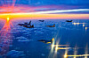 An E-737 Peace Eye airborne early warning and control aircraft, carrying Defense Minister Ahn Gyu-back, flies while being escorted by homegrown jets in this photo provided by the defense ministry on Jan. 1. [MINISTRY OF NATIONAL DEFENSE]