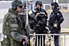 Security patrol around the perimeter of the venue in The Hague, Netherlands on June 23 ahead of the upcoming NATO summit. [AP/YONHAP]