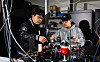 Kim Jun-ki, professor at Sungkyunkwan University, is conducting a particle motion control experiment at his lab at the university's Natural Sciences Campus in Suwon, Gyeonggi, on Nov. 20. [KIM JONG-HO]