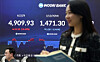 A screen in Woori Bank's trading room in central Seoul shows the Kospi closing at 4,909.93 points on Jan. 21. [NEWS1]