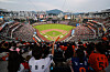 Fans watch a KBO game between the Hanwha Eagles and LG Twins at Daejeon Hanwha Life Ballpark in Daejeon on Sept. 27. [YONHAP]
