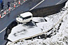 Photo taken from a Kyodo News airplane on Dec. 9 shows a collapsed road in Tohoku in Aomori Prefecture, northeastern Japan, following a strong earthquake that struck the region the previous night in this photo taken by Kyodo. [REUTERS/YONHAP]