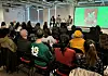 Webtoonist Joo Dong-geun gives a lecture in London on Oct. 13, 2024 [YONHAP]