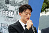 Chun Woo-won, grandson of the late former President Chun Doo Hwan, attends a 1980 Gwangju Uprising event in Gwangju on May 27. [YONHAP]