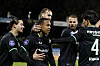 Feyenoord midfielder Hwang In-beom, far right, celebrates with his teammates during an Eredivisie match against RKC Waalwijk at Mandemakers Stadion in the Netherlands on Saturday. [EPA/YONHAP]