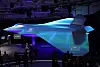Attendees view the Global Combat Air Programme concept model fighter plane at the BAE Systems pavilion at the Farnborough International Airshow, in Farnborough, Britain, on July 22, 2024. [REUTERS/YONHAP]