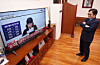 National Assembly Speaker Woo Won-shik watches the live broadcast of the first-trial verdict for former President Yoon Suk Yeol, who faces charges of being an insurrection ringleader after declaring martial law on Dec. 3, 2024, at the speaker’s office in the National Assembly in Yeouido, western Seoul, on Feb. 19. [JOINT PRESS CORPS]
