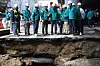 Busan officials, including Busan Mayor Park Heong-joon visit the sinkhole site in Hakjang-dong, Sasang District, Busan, on April 13 to receive a briefing on the incident and direct response measures. [BUSAN]