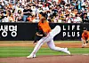 Hanwha Eagles pitcher Moon Dong-ju pitches during the KBO game against the Lotte Giants at Daejeon Hanwha Life Ballpark in Daejeon on May 25. [YONHAP]