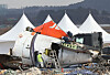 Workers are seen at the wreckage of a Jeju Air passenger aircraft that crashed at Muan International Airport on Dec. 29, 2024 on Jan. 15. [NEWS1]