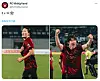 Cho Gue-sung, left, and Lee Han-beom celebrate their goals in images posted on the official FC Midtjylland X account on Sunday. [SCREEN CAPTURE]