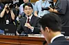 Prime Minister nominee Kim Min-seok, foreground, listens to a question from People Power Party Rep. Joo Jin-woo during a confirmation hearing at the National Assembly in Yeouido, Seoul, on June 24. [YONHAP]