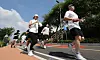 Participants in the 2024 My Pace Triathlon Festival run at the Ttukkseom Hangang Park in Gwangjin District, eastern Seoul [NEWS1]