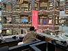 A customer listens to an LP music at the Vinyl cafe at Starfield Suwon on Wednesday. [SEO JI-EUN]
