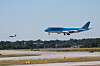 A Korean Air chartered flight for Korean nationals detained at Hyundai Motor Group and LG Energy Solution’s joint battery plant construction site in Georgia lands at Hartsfield-Jackson Atlanta International Airport on Sept. 10. [YONHAP]