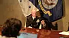 Adm. Daryl Caudle, U.S. chief of naval operations, speaks in a group interview with reporters in Seoul on Nov. 13, in this photo provided by his office. [YONHAP]