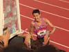Woo Sang-hyeok signs autographs for fans after winning the men's high jump at the 2025 Diamond League meet at Stade Louis II in Monaco on July 12. [YONHAP]