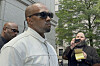 Ye, the rapper formerly known as Kanye West, leaves federal court during the trial of Sean ″Diddy″ Combs in New York, June 13. [AP/YONHAP]