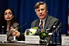 U.S. Deputy Secretary of State Christopher Landau speaks during a Global Refugee Asylum System meeting in New York on Sept. 25. [REUTERS/YONHAP]