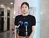 Figure skater Lee Hae-in talks to reporters at the Olympic Center in Seoul on Aug. 29.  [YONHAP]