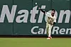 San Francisco Giants outfielder Lee Jung-hoo throws to second for an out on Texas Rangers' Jonah Heim during the fourth inning of an MLB game in San Francisco on April 27. [AP/YONHAP]
