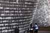 Media art is being displayed on the facade of the Dongdaemun Design Plaza in central Seoul during the fall edition of the biannual ″Seoul Light DDP″ on Aug. 28. [NEWS1]