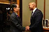 Acting President Han Duck-soo, left, meets with Wes Moore, governor of Maryland, at the Four Seasons Seoul hotel on April 16. [PRIME MINISTER'S OFFICE]