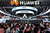 People visit a Huawei booth during the World Artificial Intelligence Conference in Shanghai, China on July 26. [REUTERS/YONHAP]