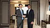 SK Networks President Choi Sung-hwan, left, and former U.K. Prime Minister Rishi Sunak have discussed plans for bilateral cooperation and business partnerships in a meeting on May 20. [SK NETWORKS]
