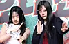 Members Hanni, left, and Minji of girl group NewJeans, or NJZ, on Dec. 25 at the Inspire Arena in Incheon [NEWS1]